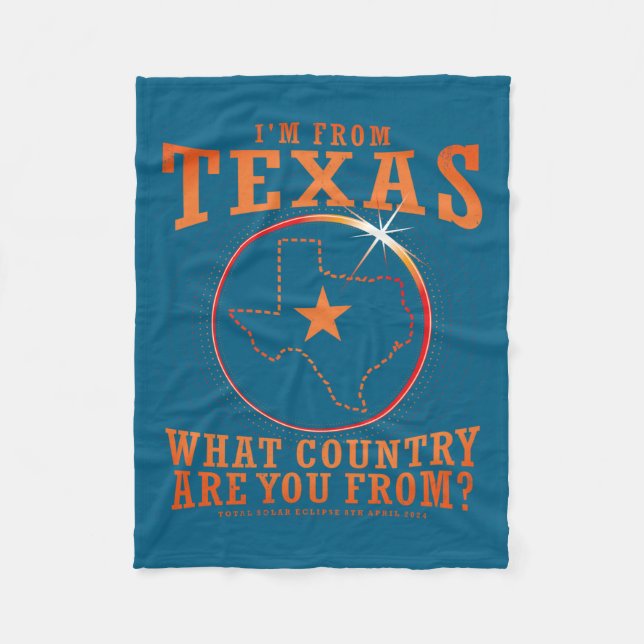 I'm Texas Solar Eclipse Total Eclipse Fleece Blanket (Front)