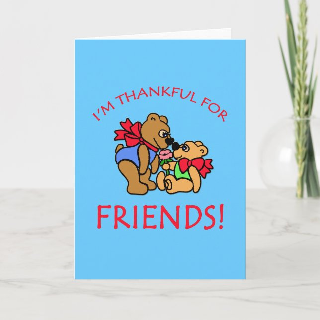 I'm Thankful for Friends Thanksgiving Apparel Holiday Card (Front)