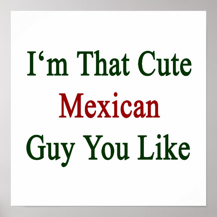 I'm That Cute Mexican Guy You Like Poster