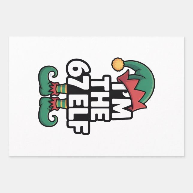Im The 67 Elf Six Seven Elf Meme Christmas  Wrapping Paper Sheets (Front)