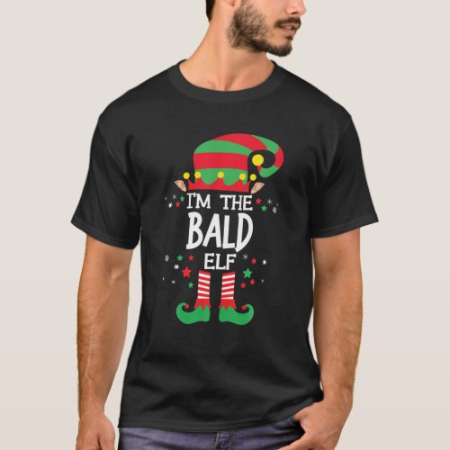 Im The Bald Elf Family Group Matching Christmas P T_Shirt