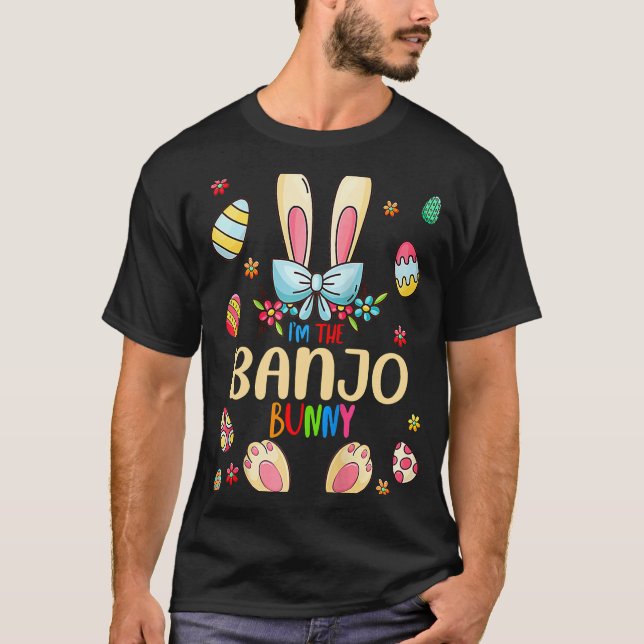 I'm The Banjo Bunny Easter Day Matching Family Egg T-Shirt (Front)