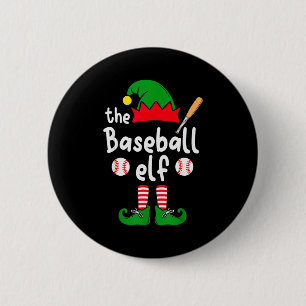 I'm The Baseball Elf Christmas Family Matching Paj Button