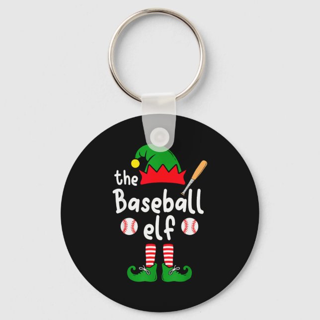 I'm The Baseball Elf Christmas Family Matching Paj Keychain (Front)