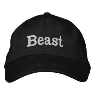 I'm the beast embroided caps and hats, black white