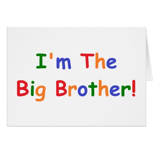 I'm the Big Brother Cards (Front Horizontal)
