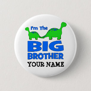 I'm the BIG Brother! Custom Dinosaur Design Button
