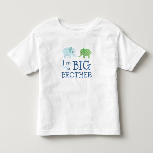 I'm the Big Brother Cute Elephants Kids Toddler T-shirt (Front)