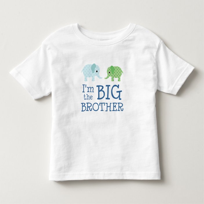 I'm the Big Brother Cute Elephants Kids Toddler T-shirt | Zazzle.com