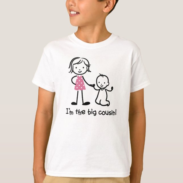 I'm the Big Cousin Stick Figures t-shirts (Front)