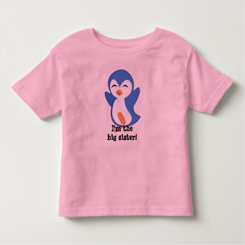 Im the Big Sister Blue and White Penguin T Shirt