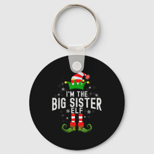 I'm The Big Sister Elf Christmas Family Pjs Costum Keychain