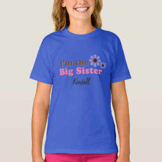I'm The Big Sister Mod Flowers Personalized TShirt