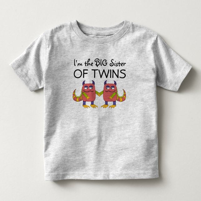 I'm the Big Sister of Twins Toddler T-shirt (Front)