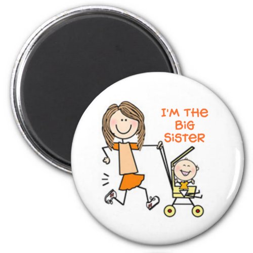 Im the Big Sister Stick Figure Magnet