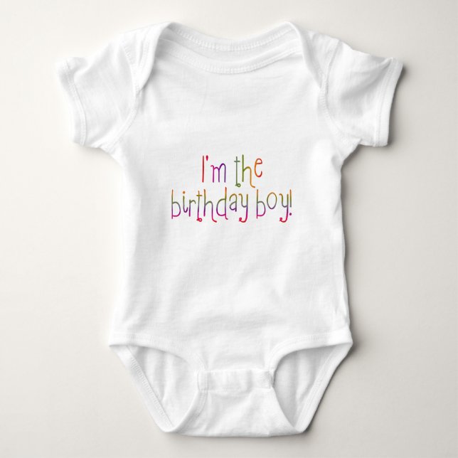 I'm the birthday boy baby bodysuit (Front)