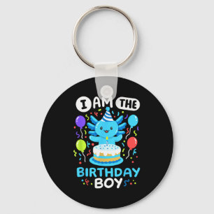 I'm The Birthday Boy Kids Axolotl Bday Cute Family Keychain