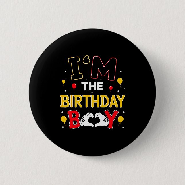 I'm The Birthday Boy Matching Family Birthday Part Button (Front)
