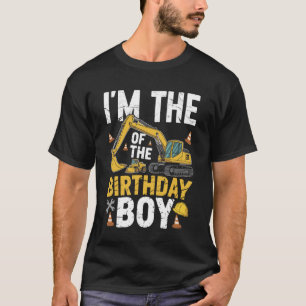 I'm The Birthday Boy Party Outfit Excavator Crew B T-Shirt