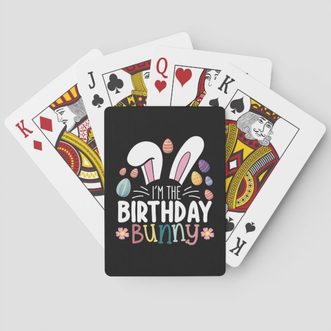 I'm The Birthday Bunny Easter Family Matching Poker Cards (Back)