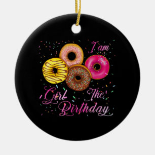 I'm The Birthday Girl Donut Birthday Party Theme Ceramic Ornament