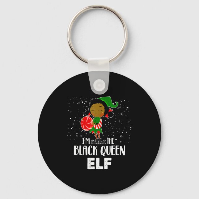 I'm The Black Queen Elf African American Girls Kid Keychain (Front)