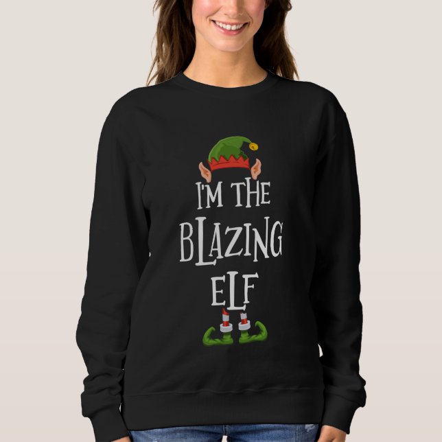 I'm the Blazing Elf Graphic - Funny Ugly Christmas Sweatshirt (Front)