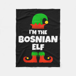 I'm The Bosnian Elf Family Pajama Christmas Funny Fleece Blanket