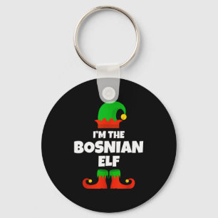 I'm The Bosnian Elf Family Pajama Christmas Funny Keychain