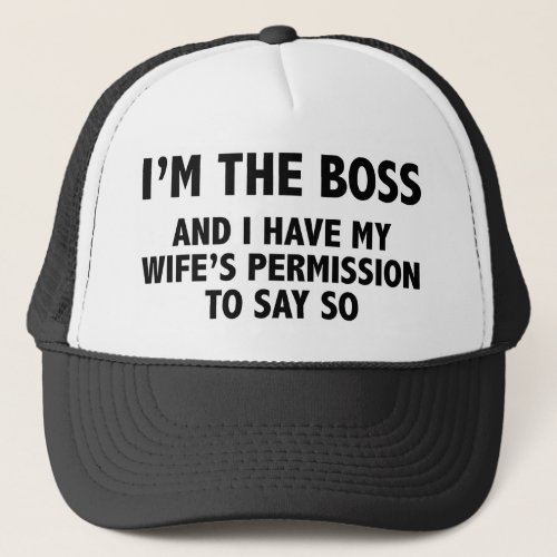 Im The Boss Coffee Mug Trucker Hat