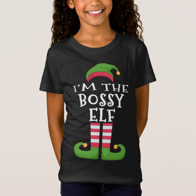 I'm the Boss Elf Family Matching Christmas Pajama T-Shirt (Front)