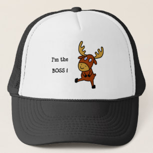 I'm the Boss! Funny moose Trucker Hat