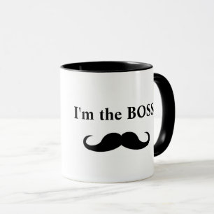 I'm the BOSS, Mustache coffee mug