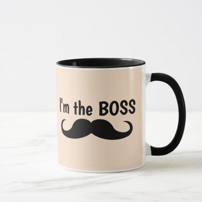I'M THE BOSS, MUSTACHE COFFEE MUG (Right)