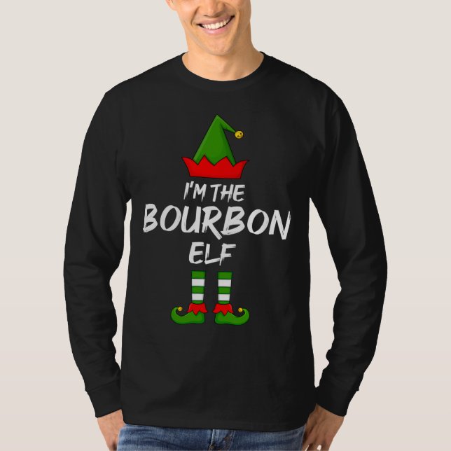 I'm The Bourbon Elf Family Christmas Funny Gift Dr T-Shirt (Front)