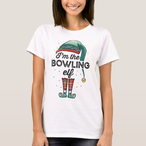 Im the Bowling Elf Christmas Gift Xmas T_Shirt