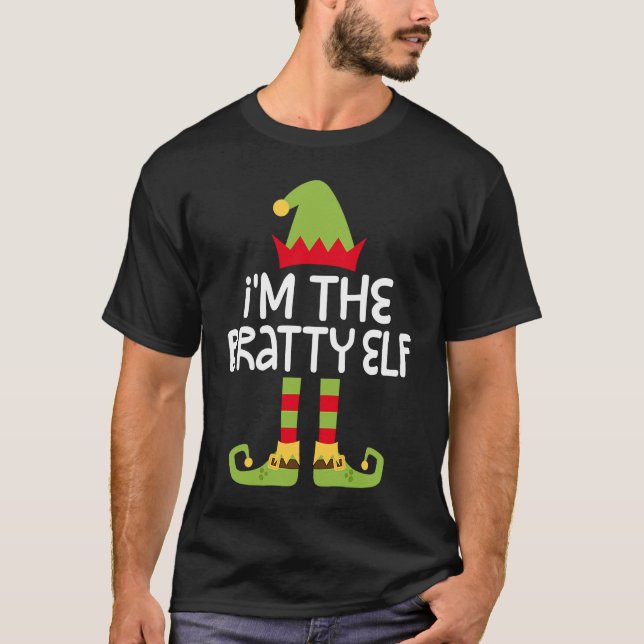I'm The Bratty Elf T  Matching Christmas Costume T-Shirt (Front)