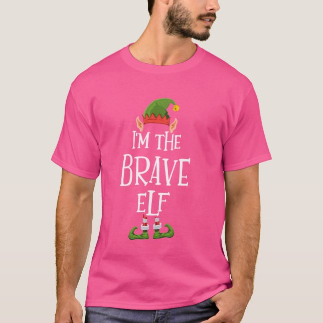 I'm the Brave Elf Graphic - Funny Ugly Christmas A T-Shirt (Front)