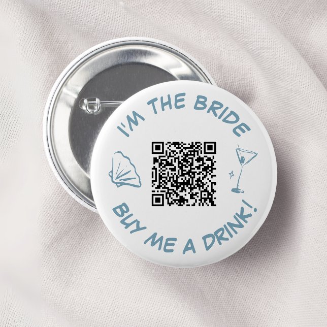 I'm The Bride Buy Me A Drink QR Code Button (Creator Uploaded)