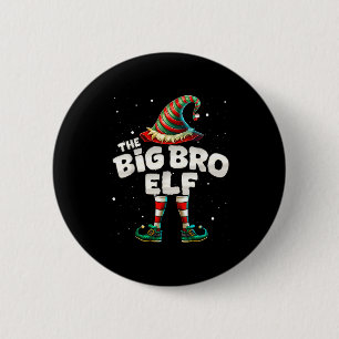 I'm The Brother Elf Family Matching Group Christma Button
