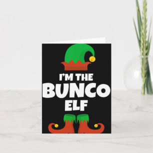 Im The Bunco Elf Family Pajama Christmas Funny Bu  Card