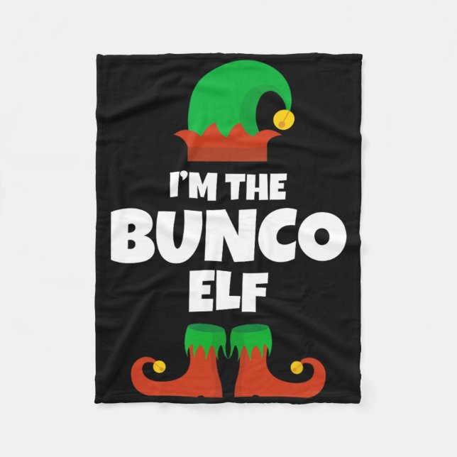 I'm The Bunco Elf Family Pajama Christmas Funny Bu Fleece Blanket (Front)