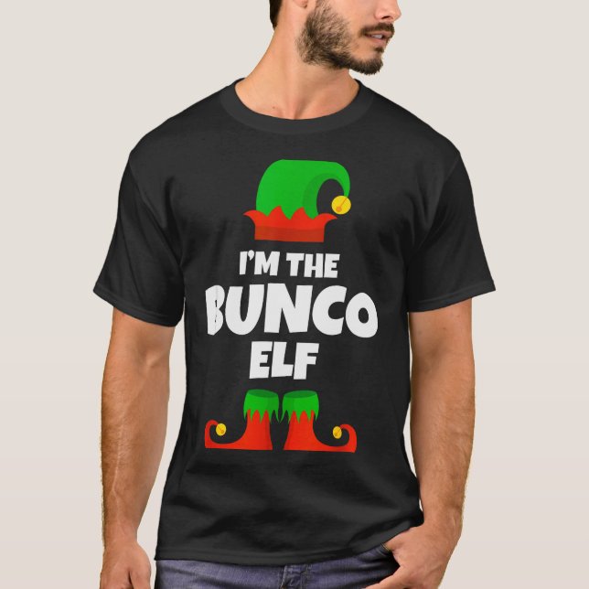 I'm The Bunco Elf Family Pajama Christmas Funny Bu T-Shirt (Front)