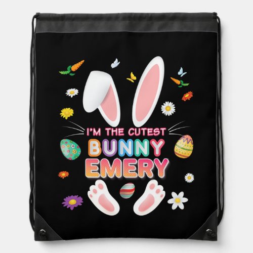 Im The Bunny Emery Easter Day Egg Hunt Girl Drawstring Bag