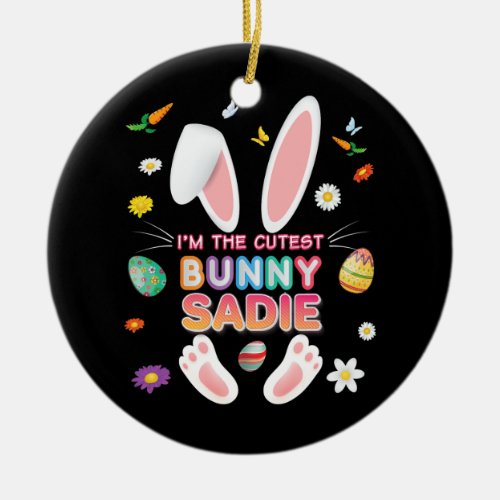 Im The Bunny Sadie Easter Day Egg Hunt Girl Ceramic Ornament