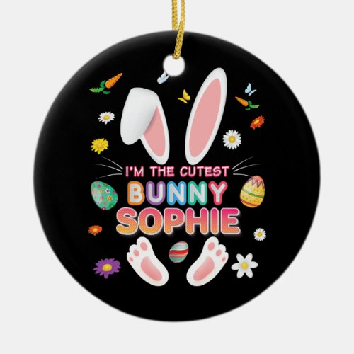 Im The Bunny Sophie Easter Day Egg Hunt Girl Ceramic Ornament