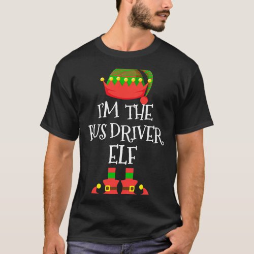 IM THE Bus Driver ELF Christmas Xmas Elf Group Cos T_Shirt