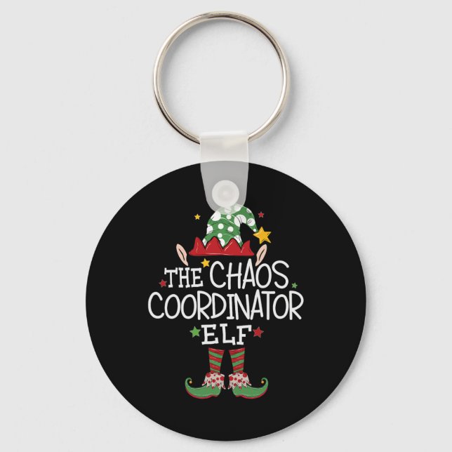 I'm The Chaos Coordinator Elf Fun Christmas Matchi Keychain (Front)