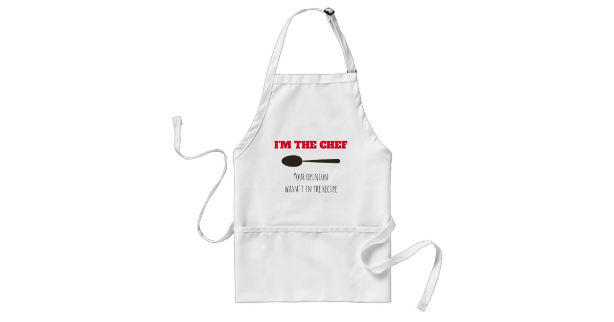 Funny White Apron I'm the Boss Novelty Kitchen Aprons 