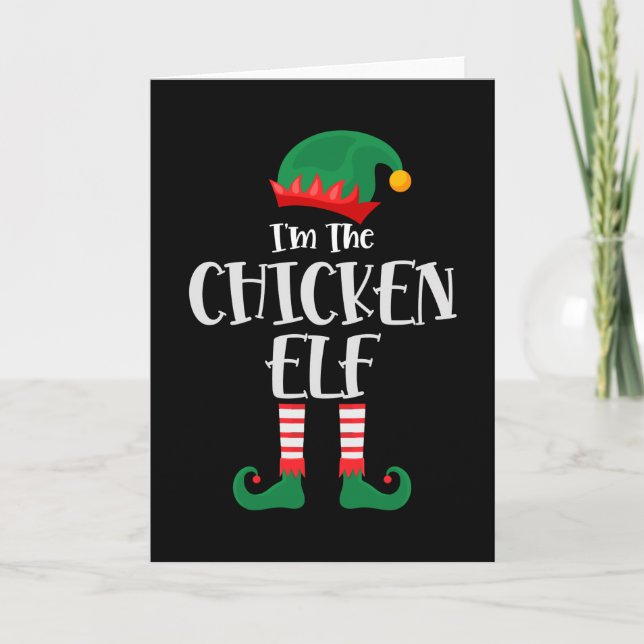 Im The Chicken Elf Matching Christmas Card (Front)